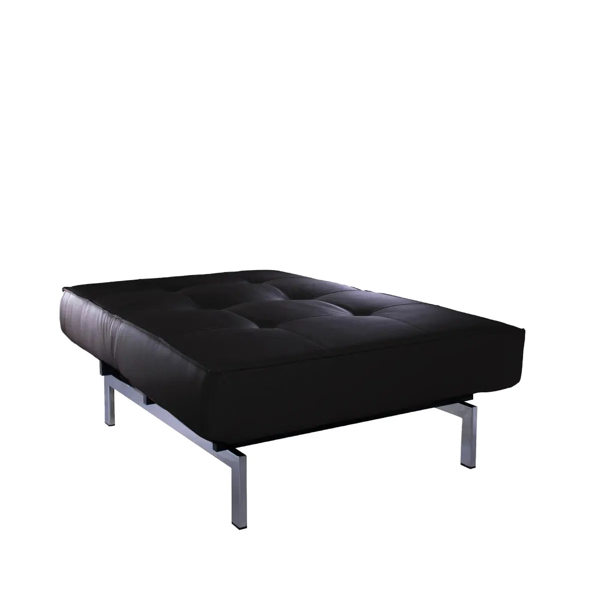 Enigma ottoman small black velvet Desert River Rentals